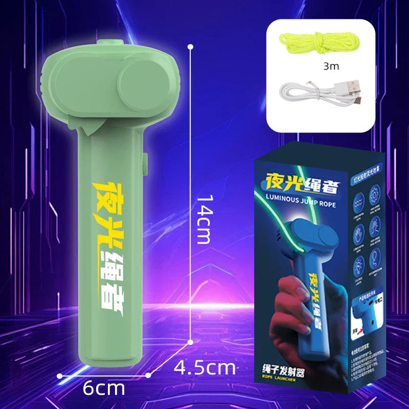 String Rope Glow in The Dark String Rope Launcher Luminous Portable Handheld String Stress Relief Toy For Kids Party Gift