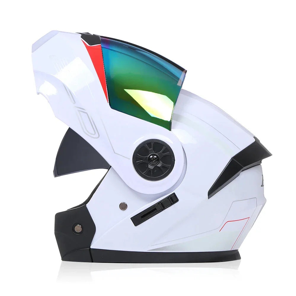 BLD Professional Racing Flip Up Modular Dual Lens Motorcycle Helmet