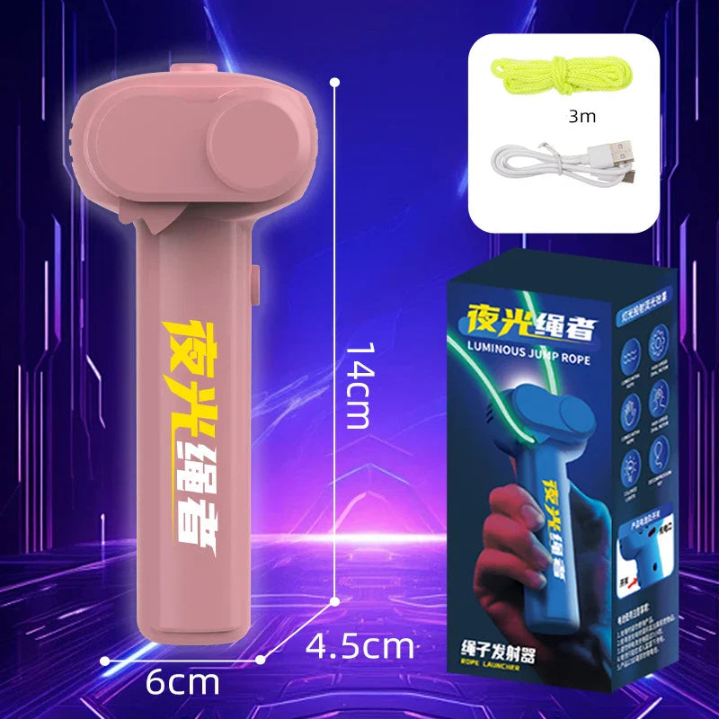 String Rope Glow in The Dark String Rope Launcher Luminous Portable Handheld String Stress Relief Toy For Kids Party Gift