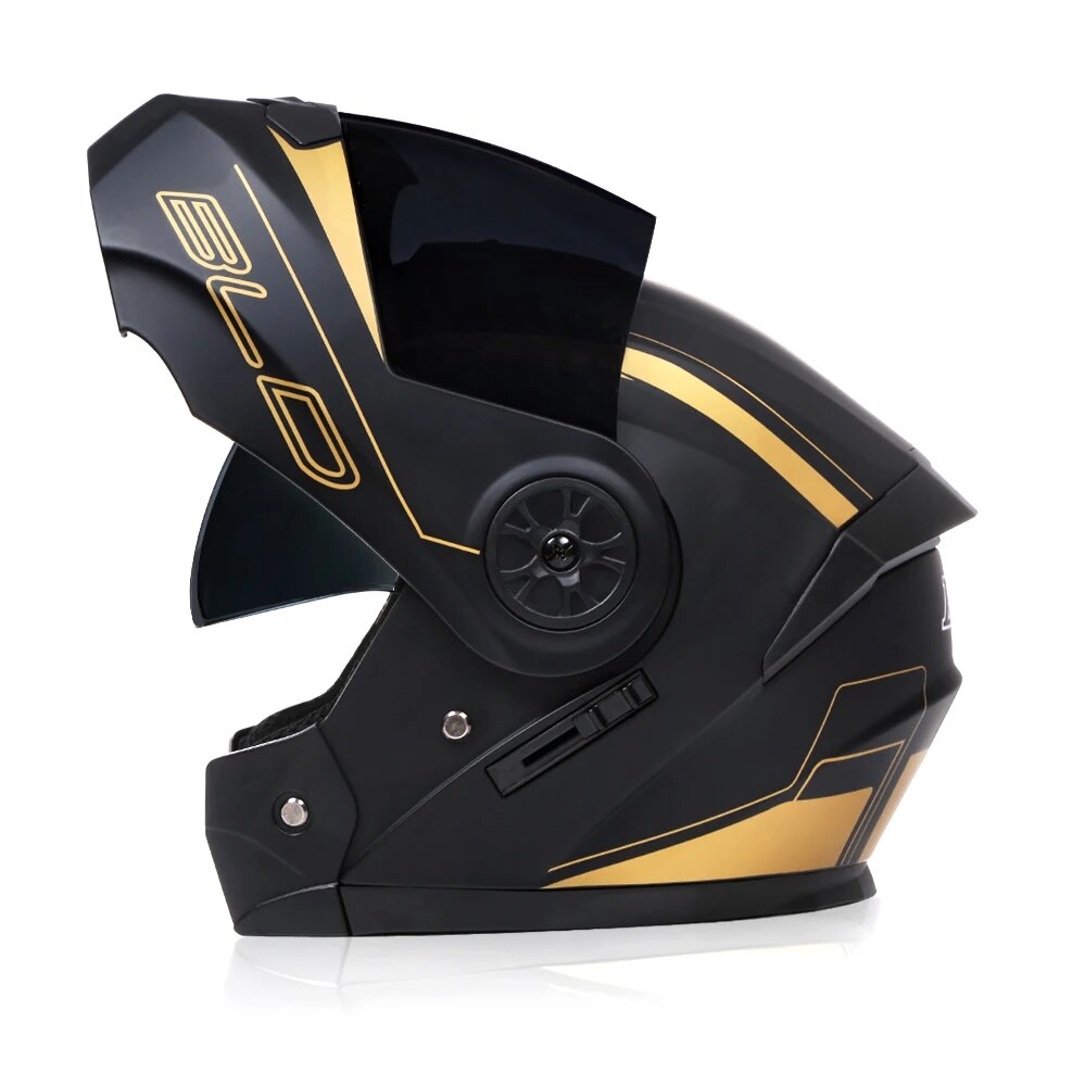 BLD Professional Racing Flip Up Modular Dual Lens Motorcycle Helmet