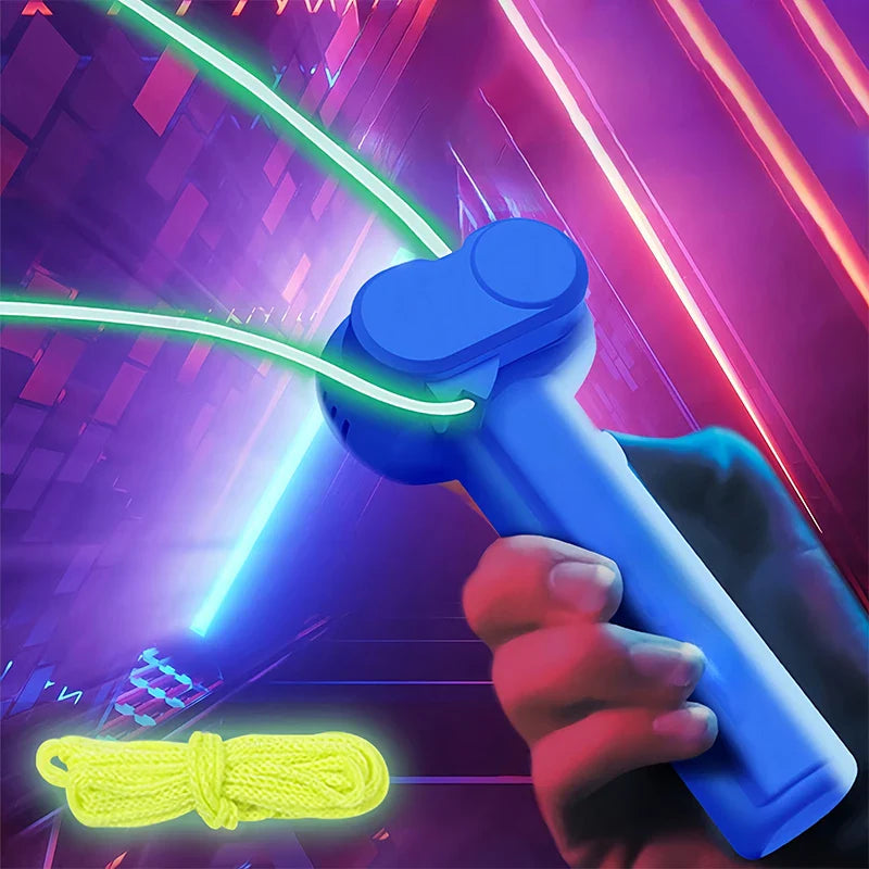 String Rope Glow in The Dark String Rope Launcher Luminous Portable Handheld String Stress Relief Toy For Kids Party Gift