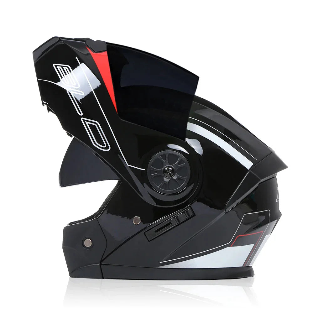 BLD Professional Racing Flip Up Modular Dual Lens Motorcycle Helmet
