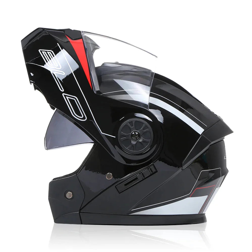 BLD Professional Racing Flip Up Modular Dual Lens Motorcycle Helmet