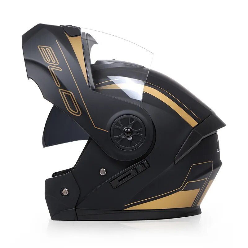 BLD Professional Racing Flip Up Modular Dual Lens Motorcycle Helmet