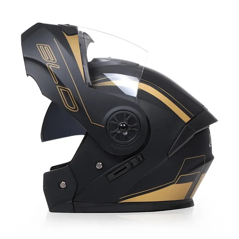 BLD Professional Racing Flip Up Modular Dual Lens Motorcycle Helmet