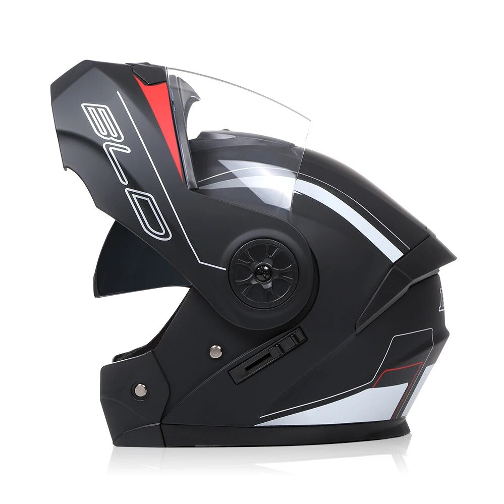 BLD Professional Racing Flip Up Modular Dual Lens Motorcycle Helmet